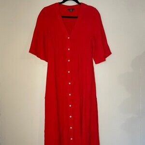 Luxury Saks Fifth Avenue Cotton Buttonfront Dress - XS